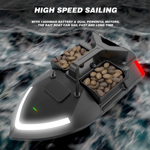 Fishing Bait Boat 500m Bait Boat Dual Motor Fish Finder O7T1 - Picture 5 of 11