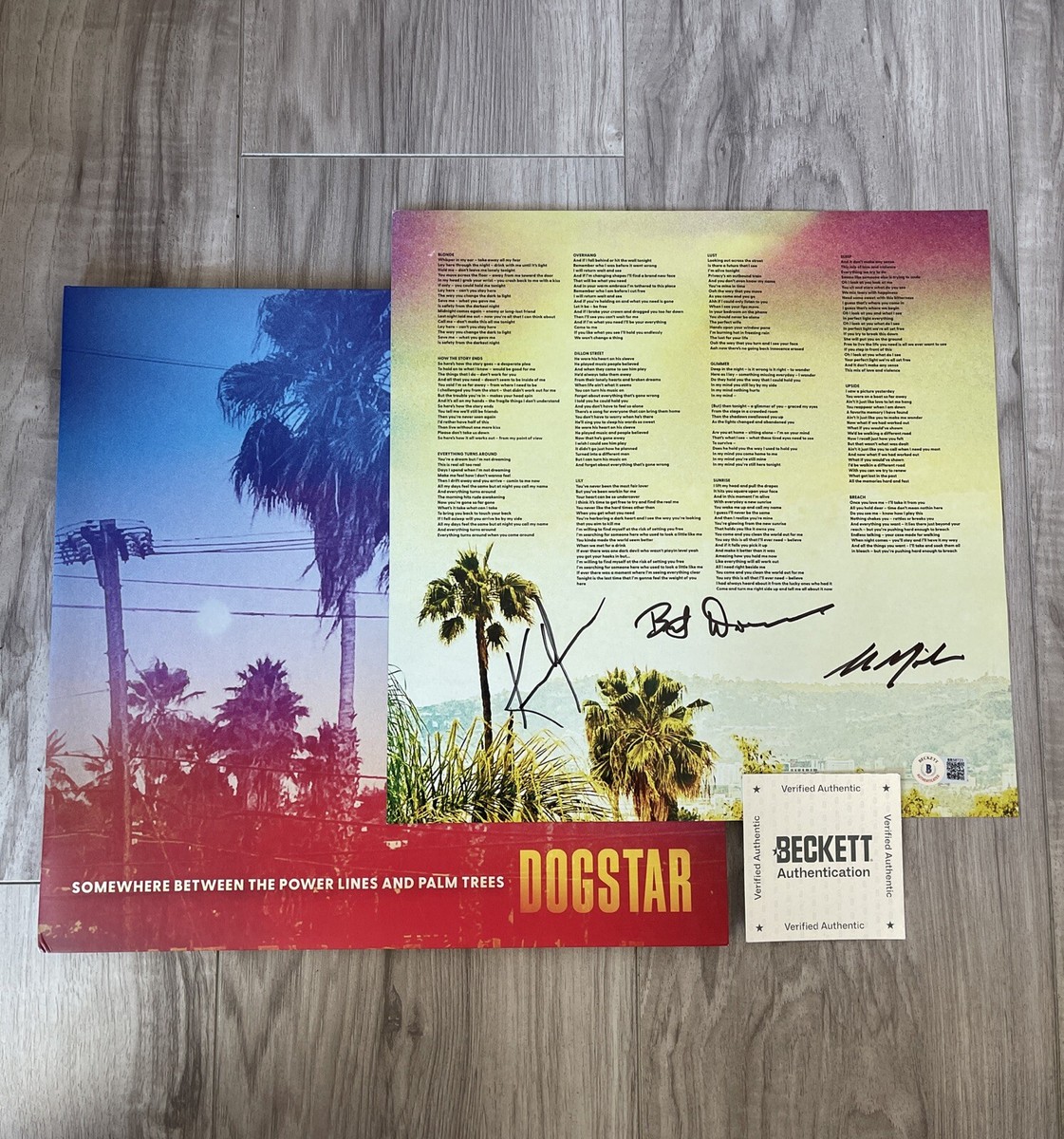 Keanu Reeves and Band SIGNED DOGSTAR Vinyl Insert Vinyl LP BECKETT