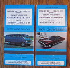 1971 CHRYSLER DODGE CAR DEALER MATCHBOOK COVERS: BURLINGTON, ON MATCHCOVERS -C5