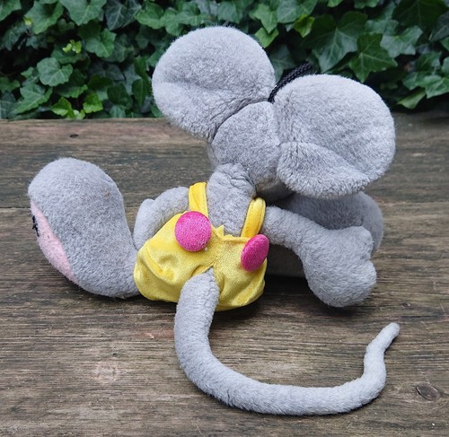 graue Diddl Maus Latzhose Plüschtier Kuscheltier Stofftier Thomas Goletz 23 cm - Bild 7 von 12