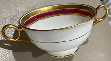 Vtg Hard to Find Double Handled CAULDON Tea Cup- England, gold colored trim