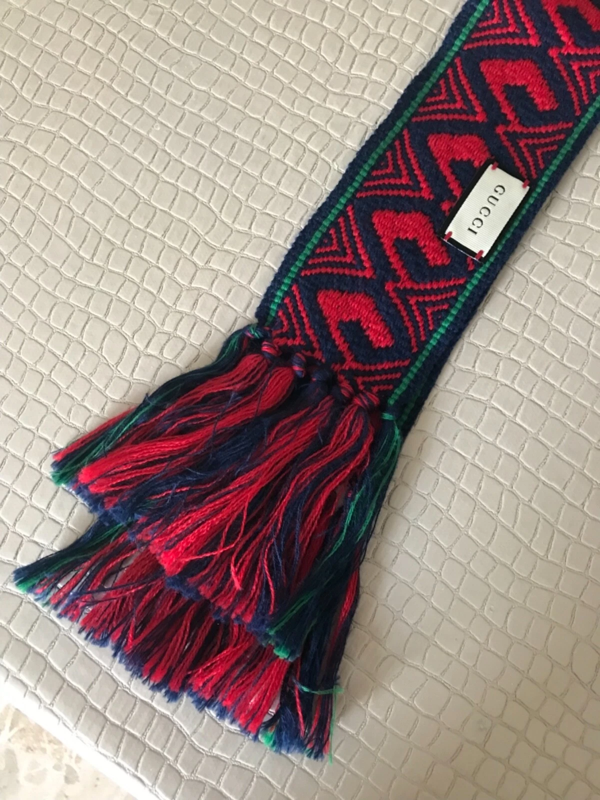 GUCCI CINTURA/SCIARPA DONNA VARIOPINTA LOGHI IN COTONE E LANA