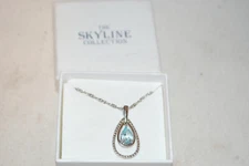 The Skyline Collection Blue Topaz Crystal Necklace Costume Jewelry 