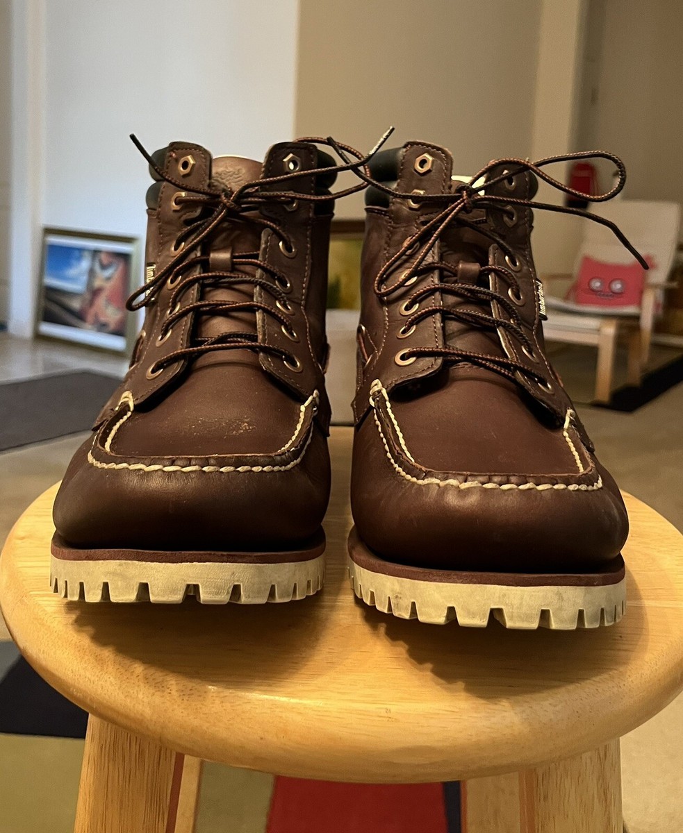Timberland 36547 Brown Men's US12M Padded Leather Moc Toe Boots | eBay