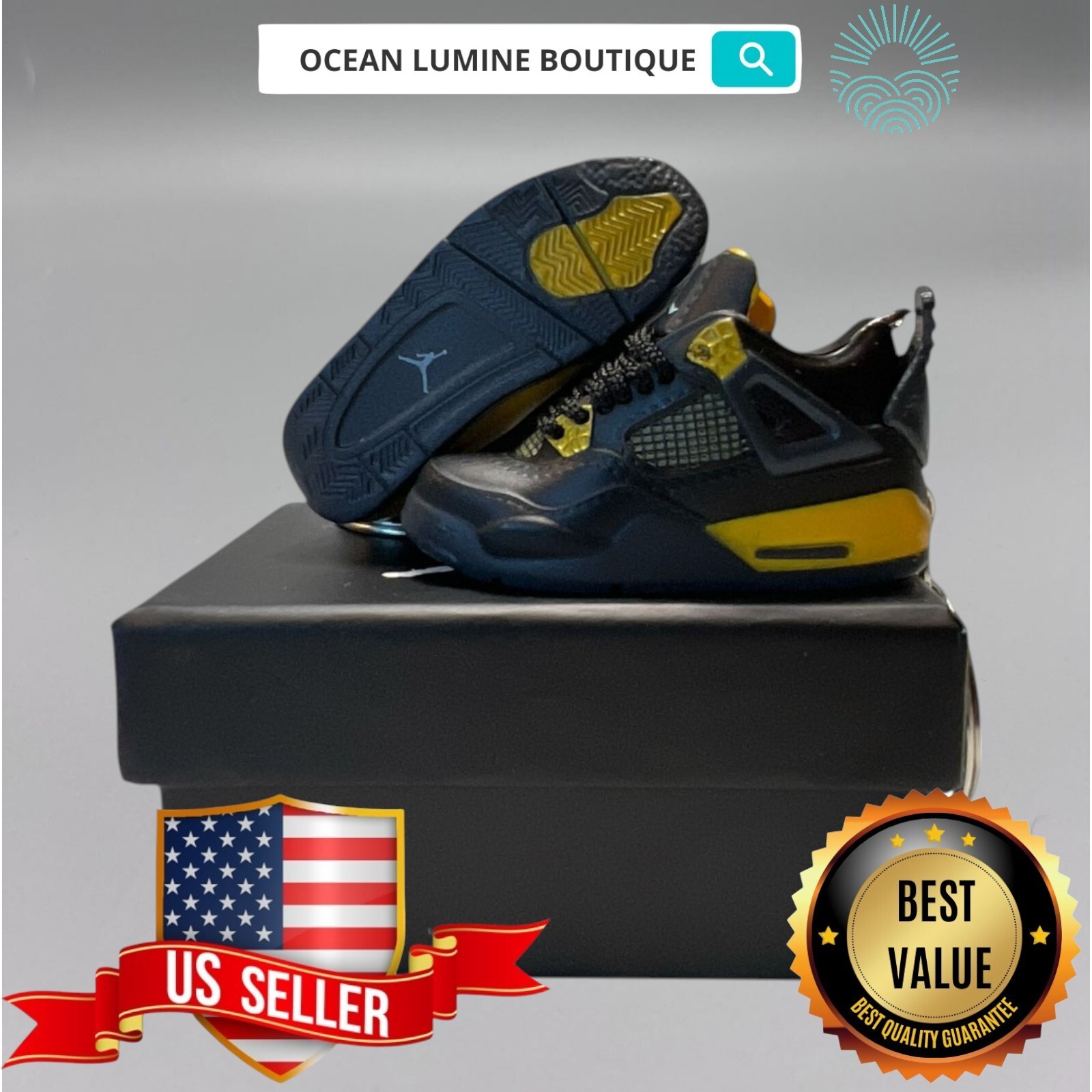 Air Jordan 3D Mini Sneaker Keychain, Shoe Keyring Shoe Box, Display Box Option