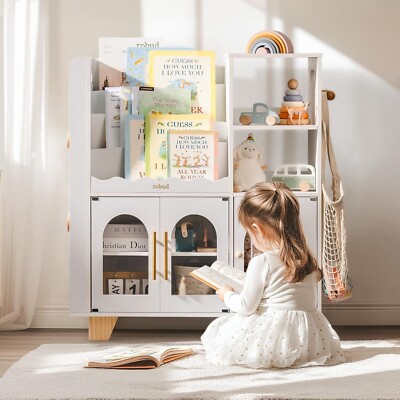 Robud Aufbewahrungssystem Kinder Bücherregal Spielzeug Holz Weiß Möbel