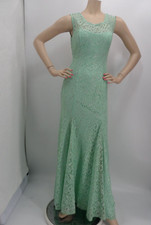 SEQUIN HEARTS MINT GREEN LACE METALLIC EVENING FORMAL MERMAID DRESS GOWN SZ: 3