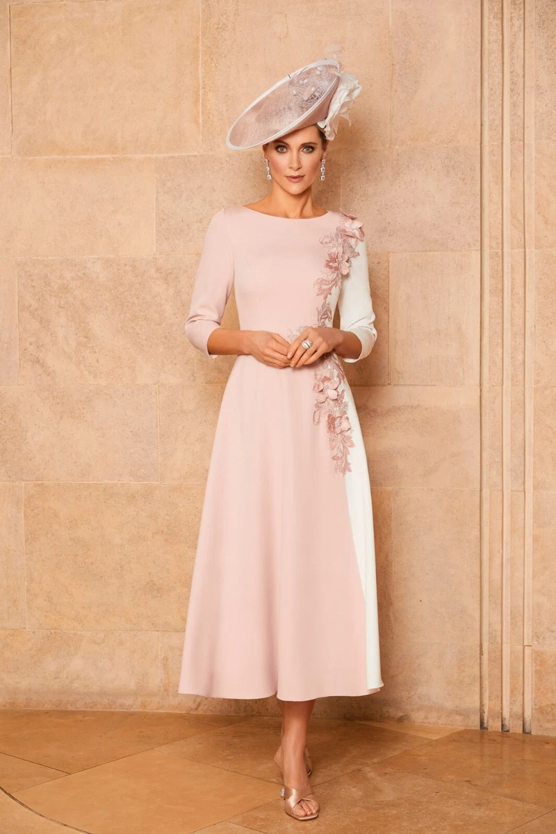 Veni Infantino size UK 20 Mother Of The Bride Groom Dress Ivory Vintage Rose NEW