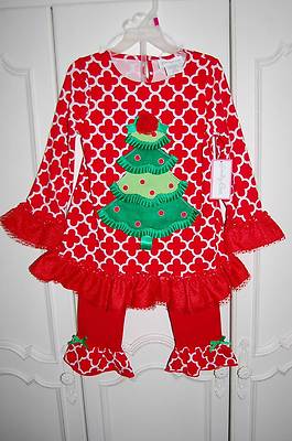 white christmas dresses Customized Girls Set Top + Leggings Christmas Outfit main image 0