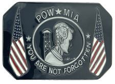 Pow Mia Usa Flag Army Air Force Marines Navy Military Enameled Belt Buckle New