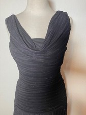 Nightway Womens Dress Eight Black Purple Evening Sparkle Ruched Lined