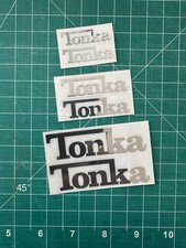 Tonka Logo Metal Stickers 3 Sizes Pair of 1.5  , 2  and 3  Total 6 Pieces