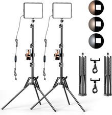 2 Packs Video Light Kit, LED Studio Light, 2700-6500K Dimmable Photography Li...