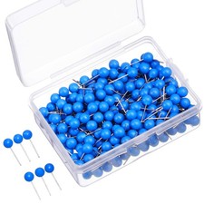 WILLBOND 500 Pack Map Push Pins Tacks Small Round Head 1/8 inch, Blue