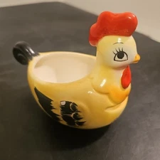 Vintage Lorrie  Design Ceramic Chicken Egg Separator w/ Label | Rooster | Hen