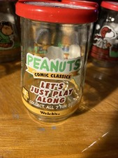 Welch's Jelly Jar Glass Peanuts Snoopy Charlie Brown Lucy #5 'Let's Play Along'