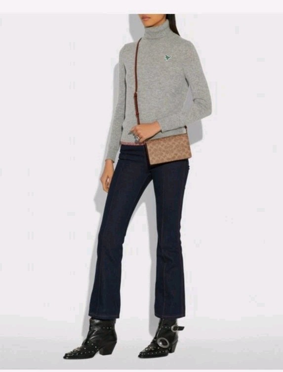 COACH Signature Hayden Folded Over Cross Body, Color Block , 41920 Clutch NWT