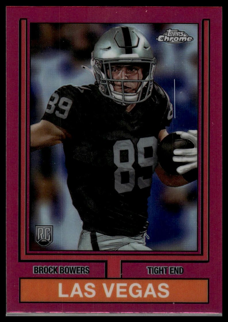 2024 Topps Chrome #74TF-12 Brock Bowers Pink Refractor RC