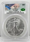 2024 $1 American Silver Eagle CAC MS70 FIRST DELIVERY Paul Nugget 1 oz US Coin