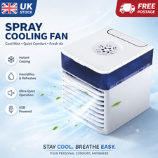 Portable USB Air Cooler Mist Spray Fan Evaporative Mini Humidifier Desk UK