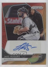 2020 Panini Prizm Rookie Hot Box Red Orange 14/25 Jake Rogers #RA-JR Auto 0a4s