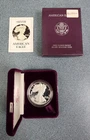 1986 S American Eagle Silver Dollar Proof Coin Purple Velvet Box .999 Silver COA