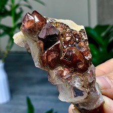 103G  Natural Garnet with rock Gorgeous Smoked Crystal Mineral Specimen