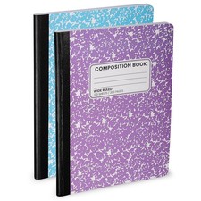 2 Pack Wide Ruled Notebook, 9.75 X 7.5 In, Journal, Multicolor