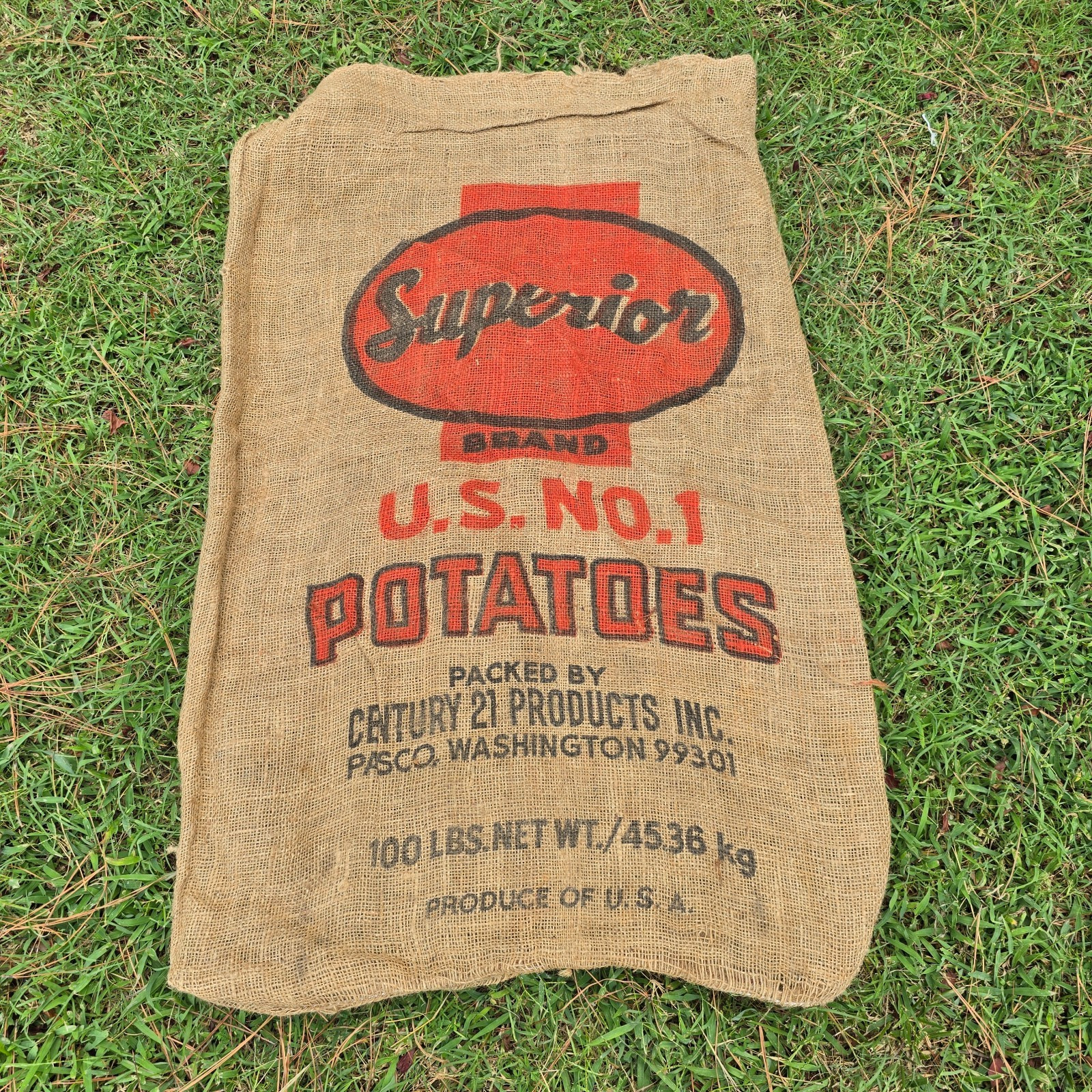 Lot of 6 Vintage 100 lb Burlap Potato Sacks – CO, TX & MN Produce Bags