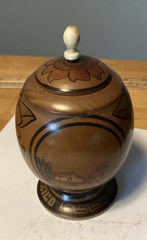 Vintage Hand Carved Wood Mexican Decorative  Trinket Box