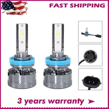 H11 LED Headlight Super Bright Bulbs Kit 6500K White HIGH/LOW BEAM 2Pcs