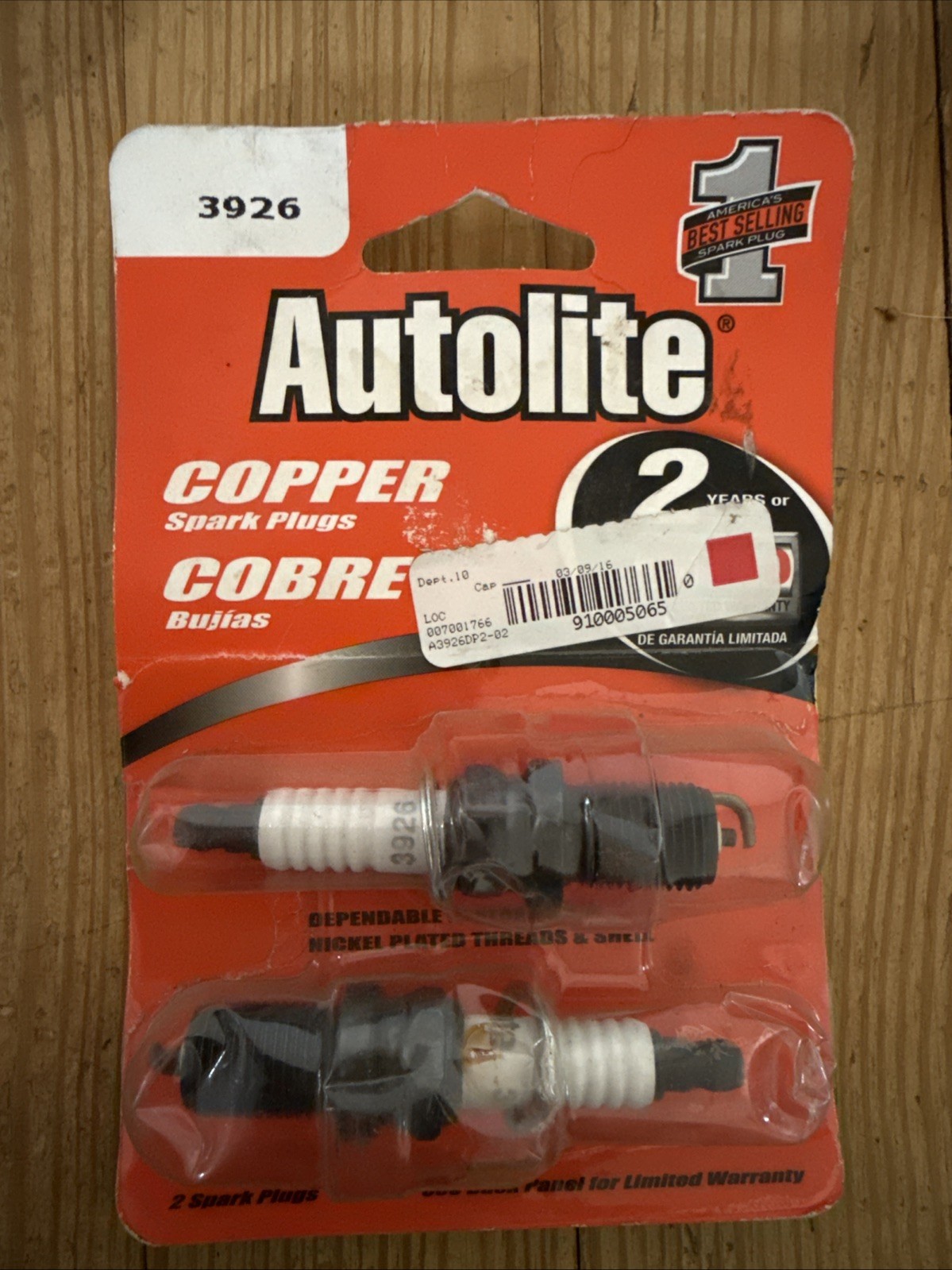 Set Of 2 New Spark Plug-Copper Resistor Autolite 3926 New In Box