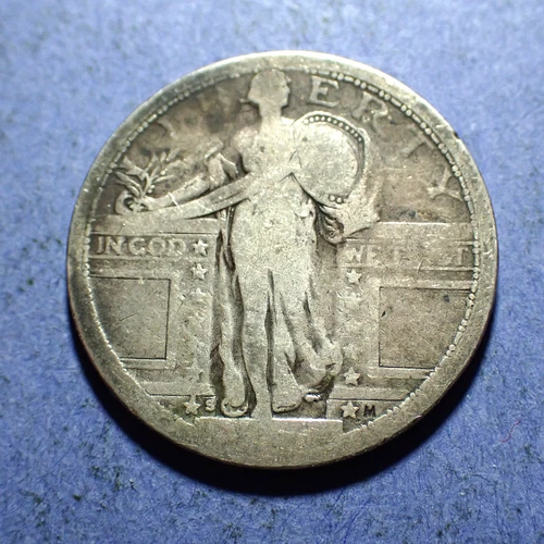 1917-S Type 1 Standing Liberty Quarter  AG  Date Worn Off