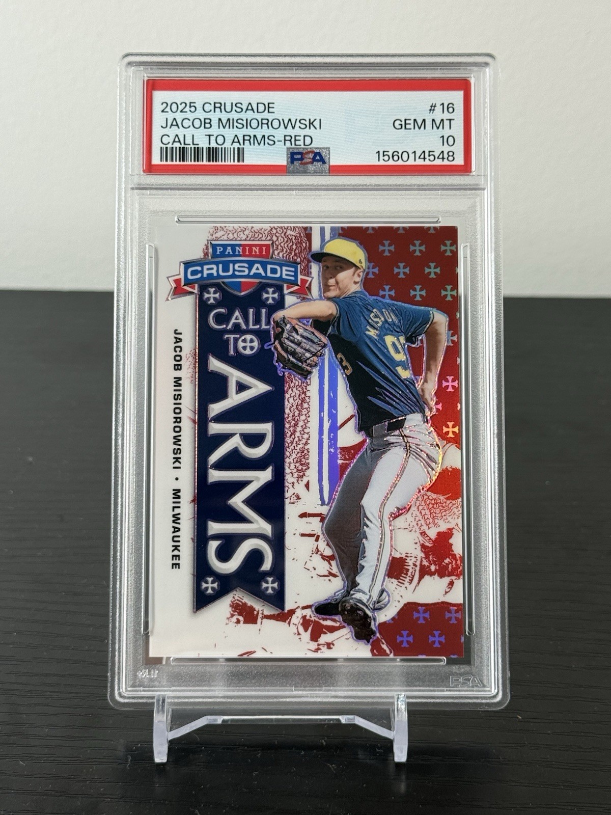 Jacob Misiorowski 2025 Panini Crusade Call To Arms Red /25 PSA 10 HOT!