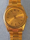 Vintage Seiko Quartz 6923-8080 Gold Tone Men's Watch Day/Date Japan  1985