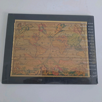 Vintage Lillian Vernon Colored Pencils Antique Map Puzzle - Never Used- FREE S/H