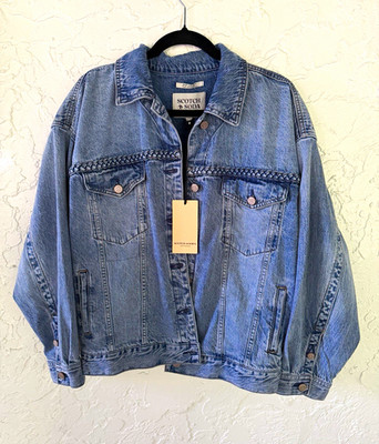 Scotch & Soda Women s Blue Amsterdam Denim Jacket Button Front Pockets S