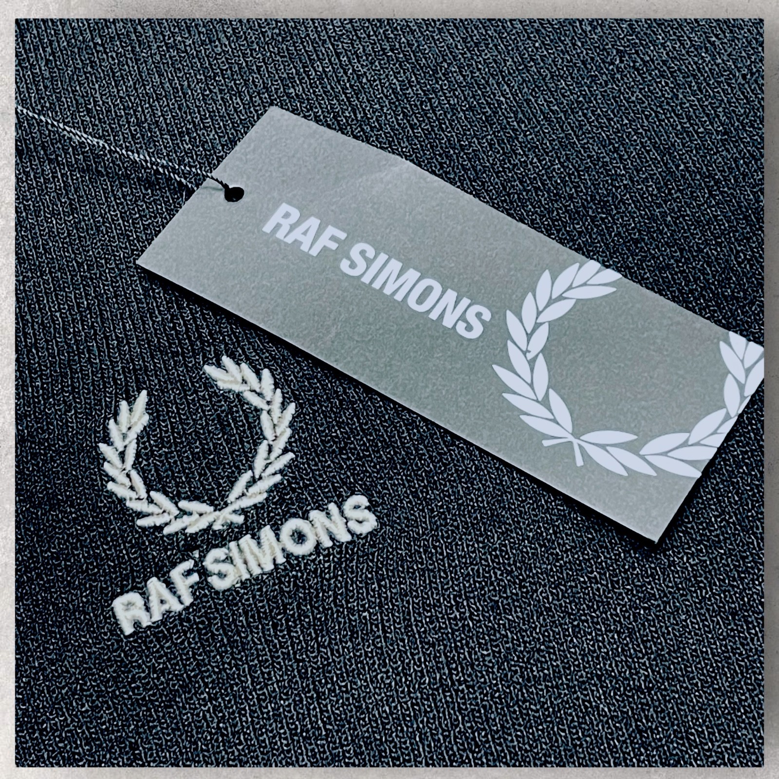 Fred Perry x Raf Simons Black Jacquard Knit Top Men's Size Medium RRP £240 NEW image 5