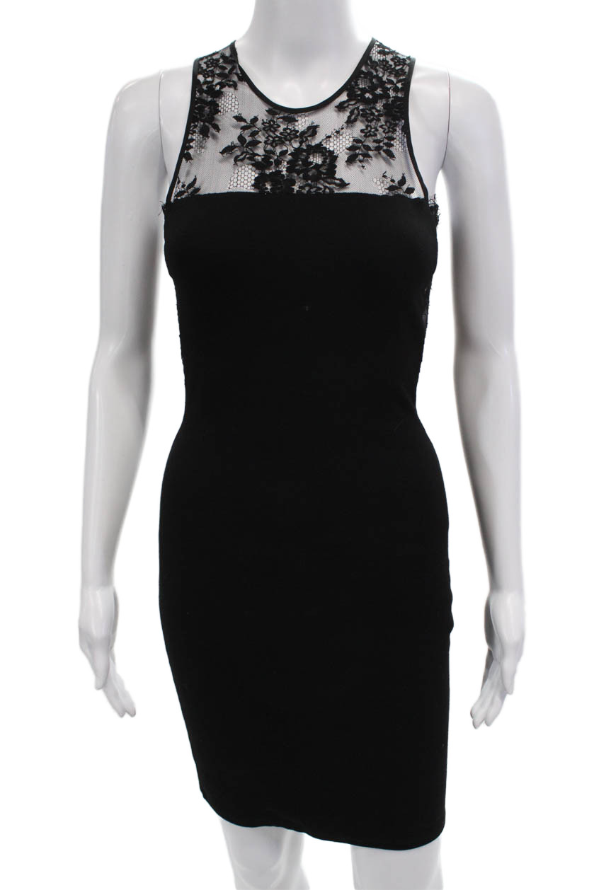 Mason Womens Sleeveless Round Neck Zip Fitted Pencil Dress Black Size SFree Shipping in US $100+ Orders | $6.95 Orders Below