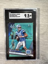 2023 Bowman University Chrome - Drake Maye #200 Aqua Refractor /299 (RC)