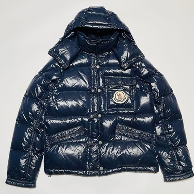 Moncler K2 Big Logo Down Jacket Glossy 2 (M-L) Authentic Used From Japan Rare !!