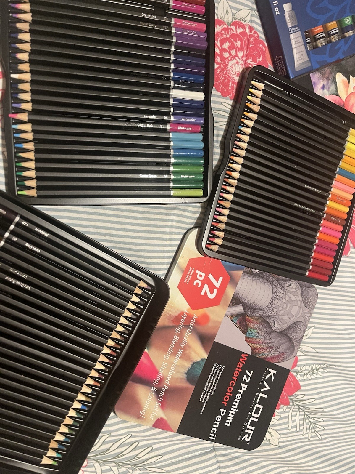 Winsor & Newton -20- watercolor paints Kalour watercolor pencils. HUGE LOT NEW