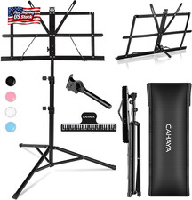 CAHAYA Portable Sheet Music Stand: Dual Use Desktop Book Holder Folding Lightwei