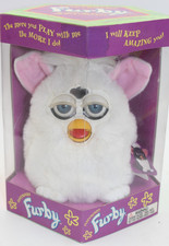 Vintage White Blue Eyes Furby 1998 Tiger Electronics New Sealed In Box 70-800
