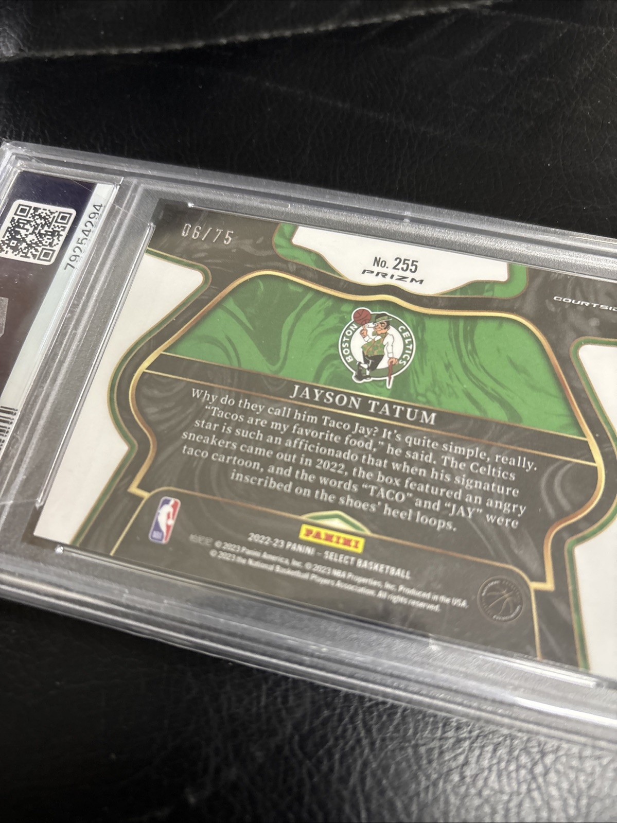 2022 Select Courtside White Disco Prizm  06/75 Jayson Tatum #255 PSA 9 view 6