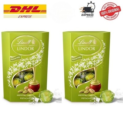 2X Lindt Lindor Pistachio Chocolate Truffles Box - Irresistibly Smooth Imported