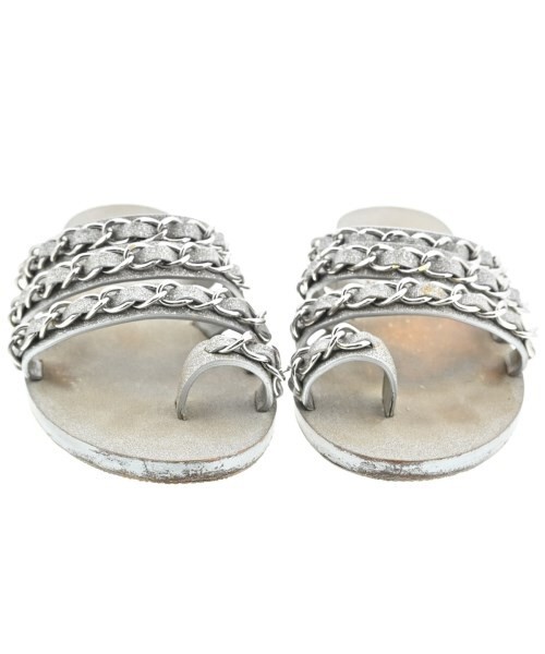 Chanel Vintage Sandals Shoes Silver Size 37.5 US About 7.5 For Women thumbnail 7