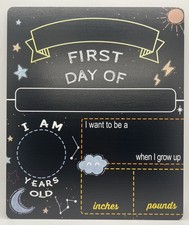 First/Last Day of School Chalkboard Double-Sided Sign Appx 9.75  x 11.75  NEW 