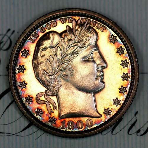 * 1900 ULTRA DCAM * PRISTINE++ GEM PROOF BARBER QUARTER * FROM COLLECTION