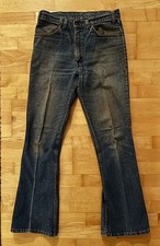 VTG 70  s Levi  s Orange Tab Bellbottom Flare Faded Denim Jeans Real Size 31 X 32